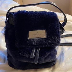 Swavorski Faux Fur Mini Backpack NAVY